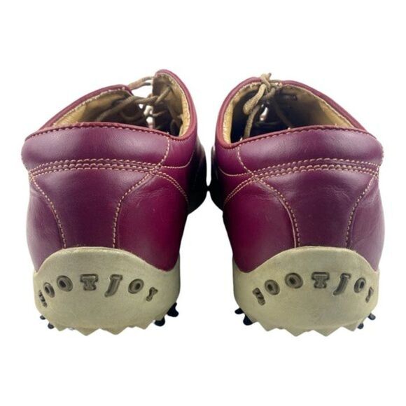 Footjoy LoPro Womens Maroon Red Leather Lace Up Golf Shoes Cleats US 7.5 M 97028 - Picture 4 of 11